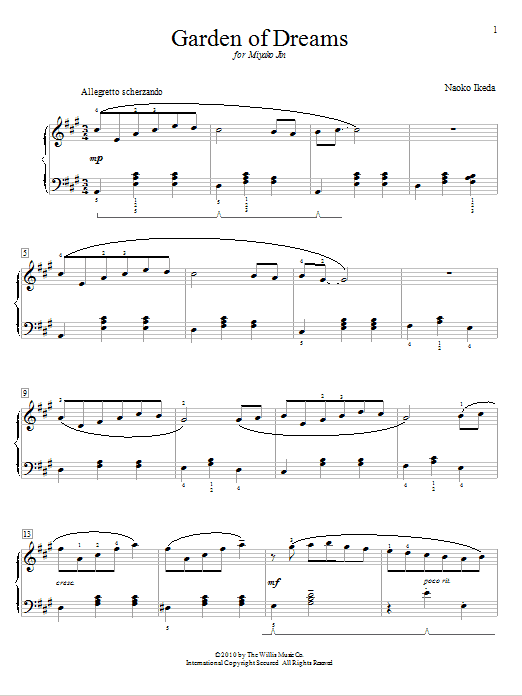 Naoko Ikeda Garden Of Dreams Sheet Music Notes & Chords for Educational Piano - Download or Print PDF
