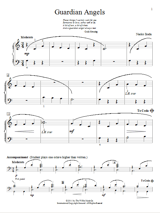 Naoko Ikeda Guardian Angels Sheet Music Notes & Chords for Educational Piano - Download or Print PDF