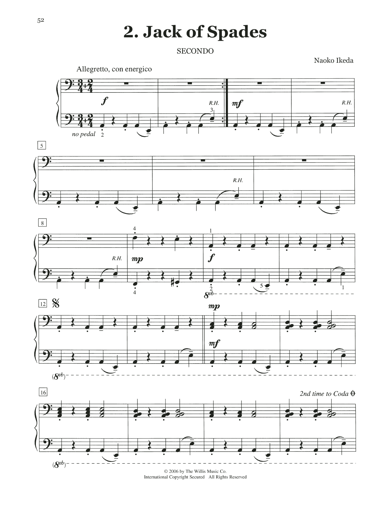 Naoko Ikeda Jack Of Spades Sheet Music Notes & Chords for Piano Duet - Download or Print PDF
