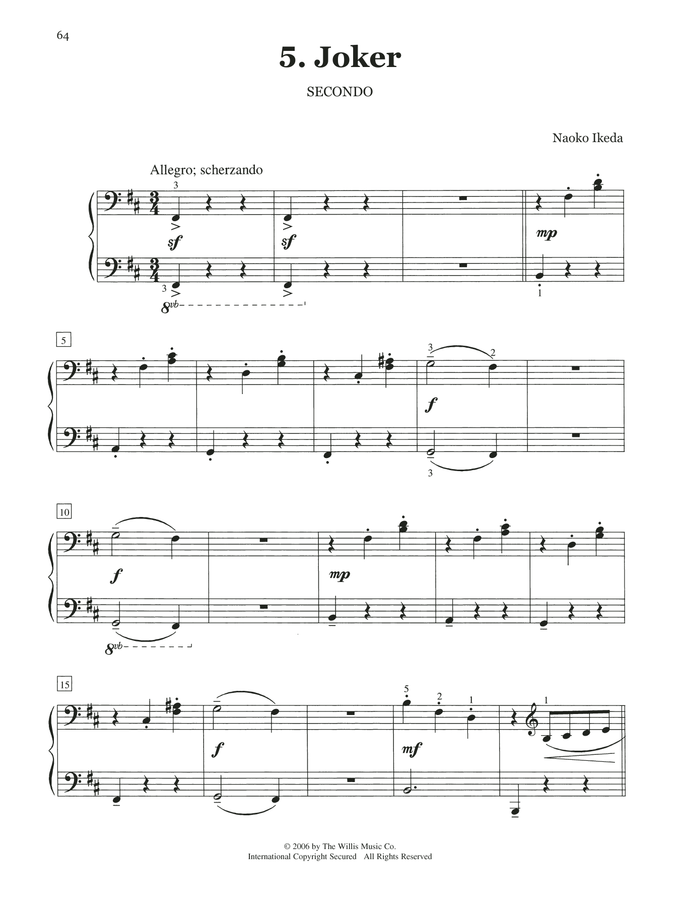Naoko Ikeda Joker Sheet Music Notes & Chords for Piano Duet - Download or Print PDF
