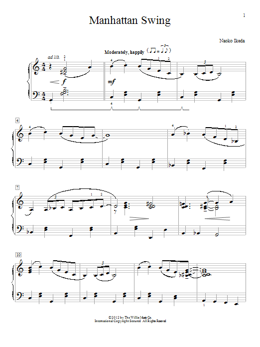Naoko Ikeda Manhattan Swing Sheet Music Notes & Chords for Educational Piano - Download or Print PDF
