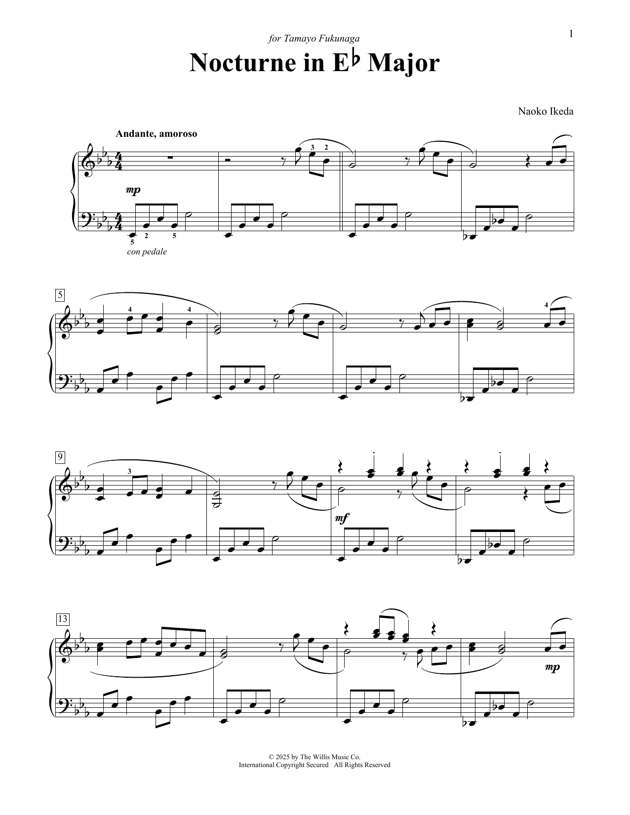 Naoko Ikeda Nocturne In E-Flat Major Sheet Music Notes & Chords for Educational Piano - Download or Print PDF