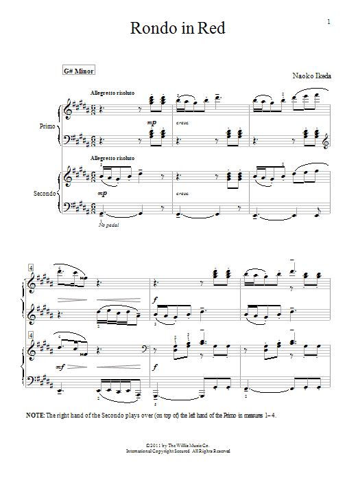 Naoko Ikeda Rondo In Red Sheet Music Notes & Chords for Piano Duet - Download or Print PDF