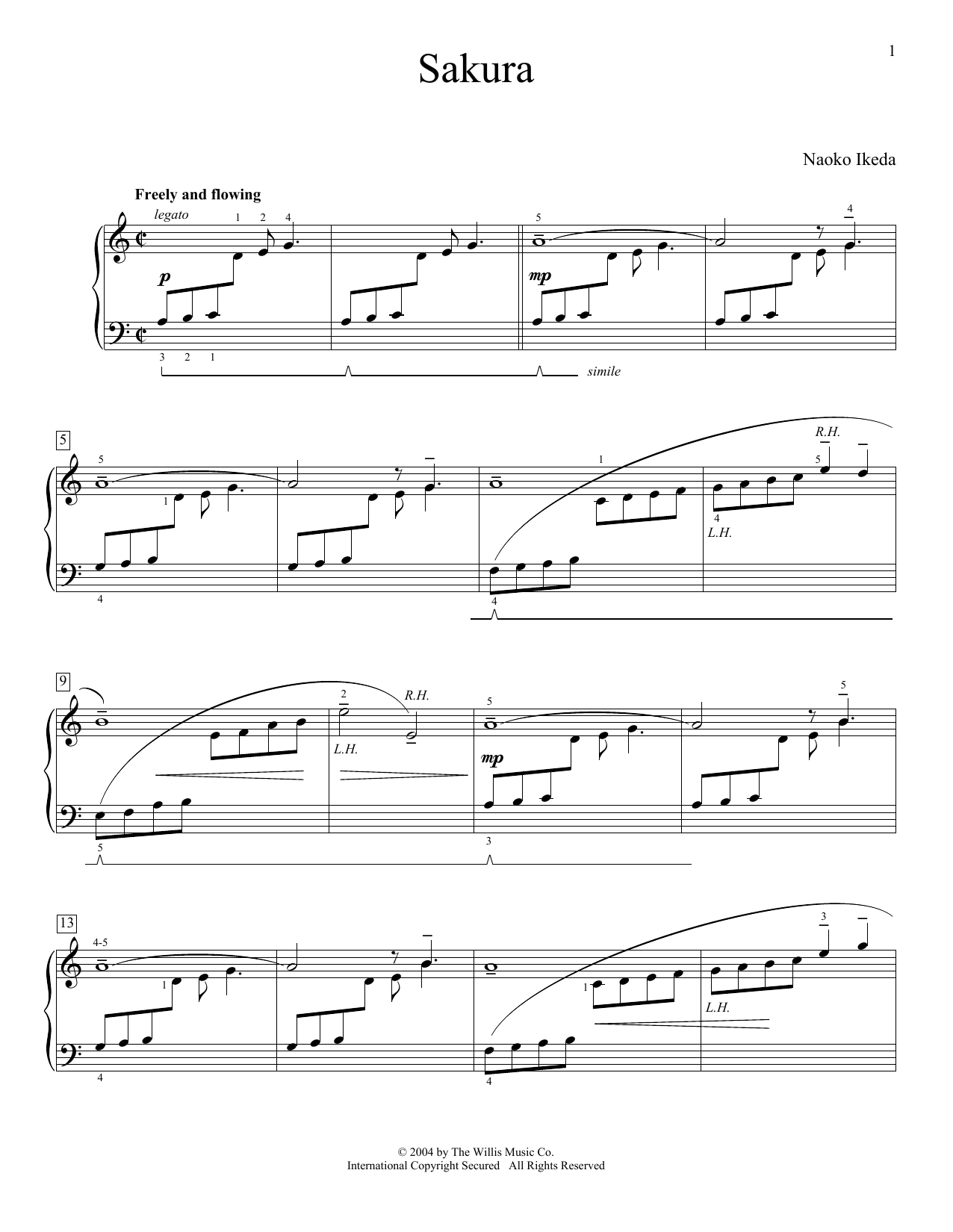 Naoko Ikeda Sakura Sheet Music Notes & Chords for Educational Piano - Download or Print PDF