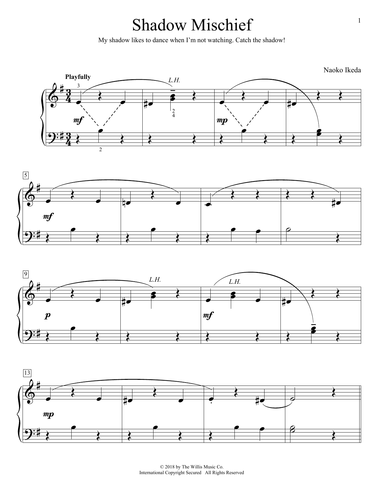 Naoko Ikeda Shadow Mischief Sheet Music Notes & Chords for Educational Piano - Download or Print PDF