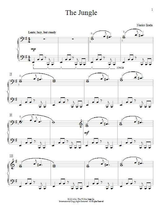 Naoko Ikeda The Jungle Sheet Music Notes & Chords for Piano - Download or Print PDF