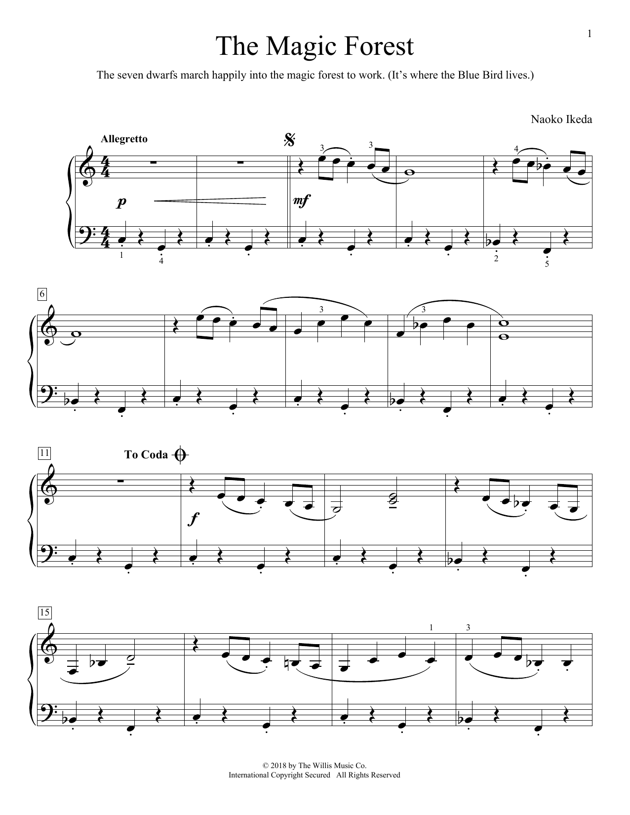 Naoko Ikeda The Magic Forest Sheet Music Notes & Chords for Educational Piano - Download or Print PDF