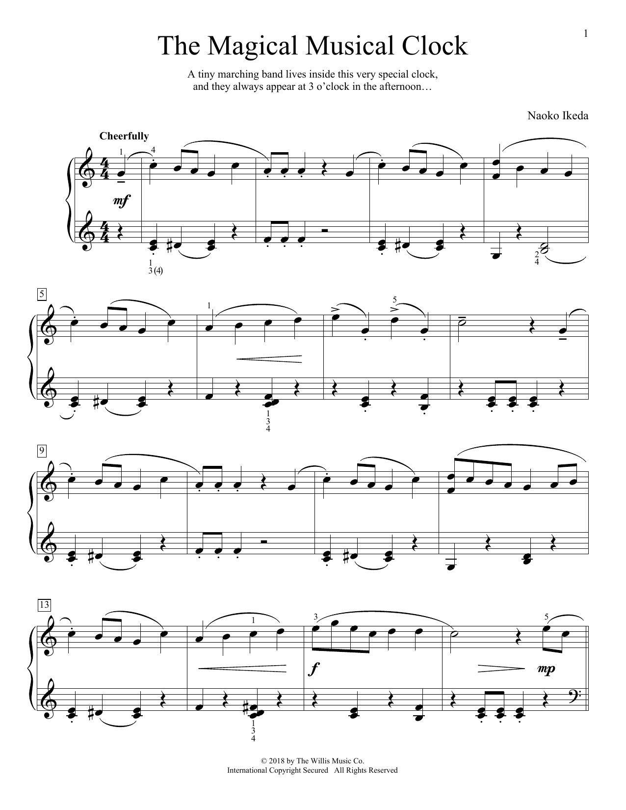 Naoko Ikeda The Magical Musical Clock Sheet Music Notes & Chords for Educational Piano - Download or Print PDF