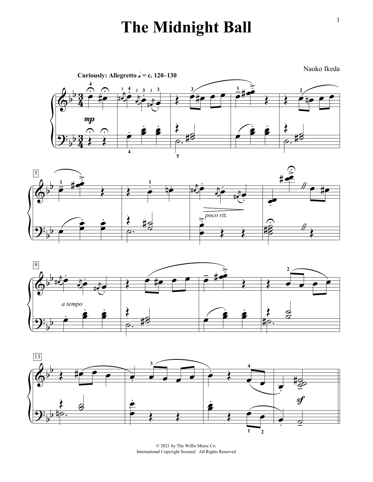 Naoko Ikeda The Midnight Ball Sheet Music Notes & Chords for Educational Piano - Download or Print PDF