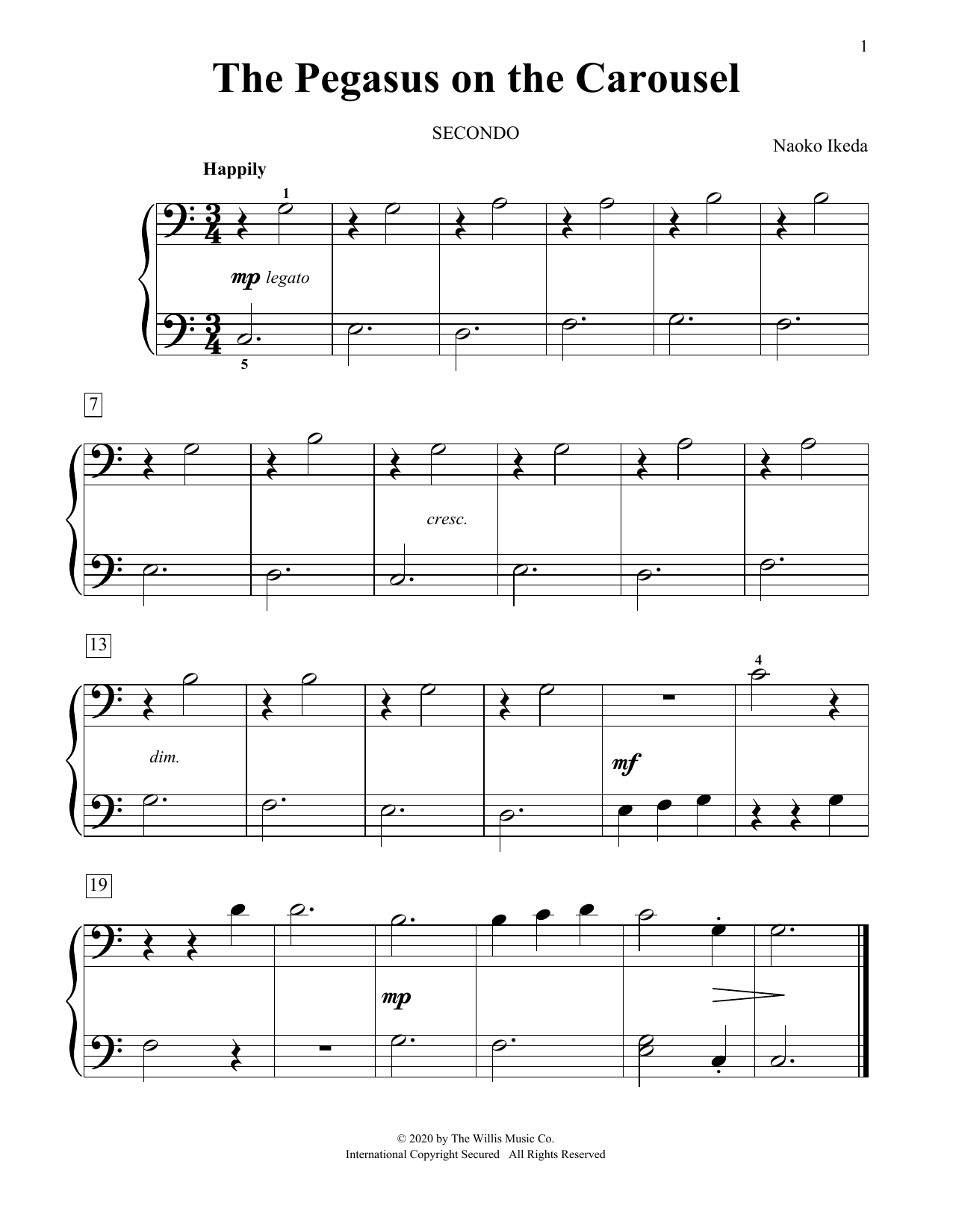 Naoko Ikeda The Pegasus On The Carousel Sheet Music Notes & Chords for Piano Duet - Download or Print PDF