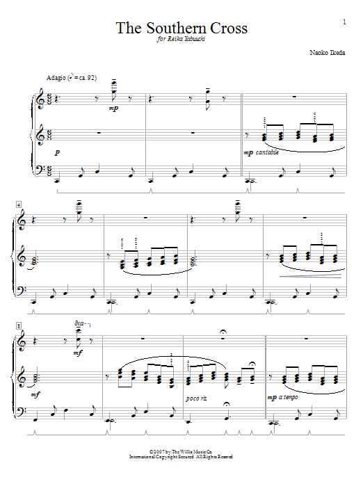 Naoko Ikeda The Southern Cross Sheet Music Notes & Chords for Educational Piano - Download or Print PDF Naoko Ikeda The Southern Cross Sheet Music Notes & Chords for Educational Piano - Download or Print PDF