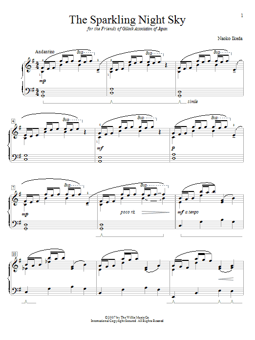 Naoko Ikeda The Sparkling Night Sky Sheet Music Notes & Chords for Educational Piano - Download or Print PDF