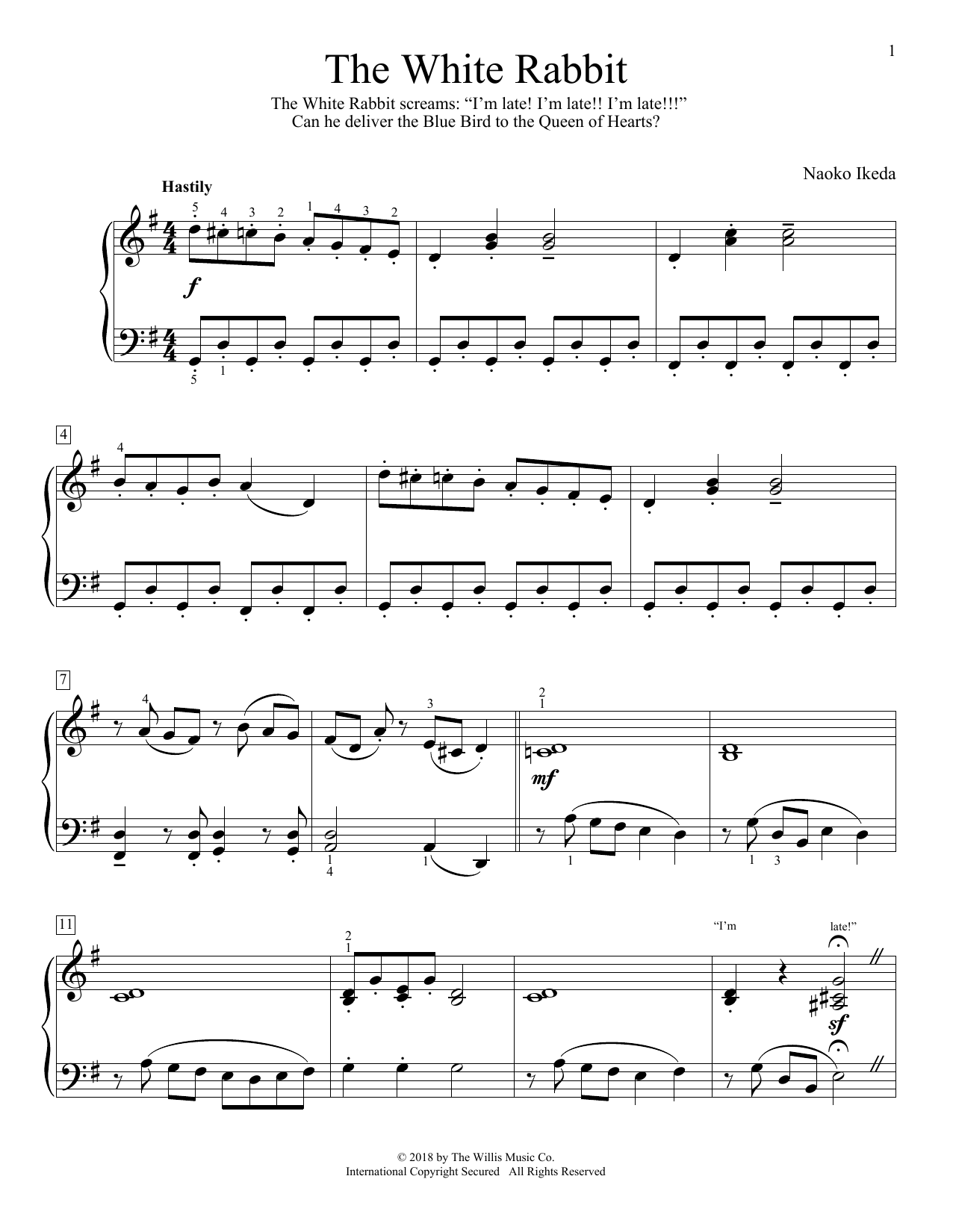 Naoko Ikeda The White Rabbit Sheet Music Notes & Chords for Educational Piano - Download or Print PDF