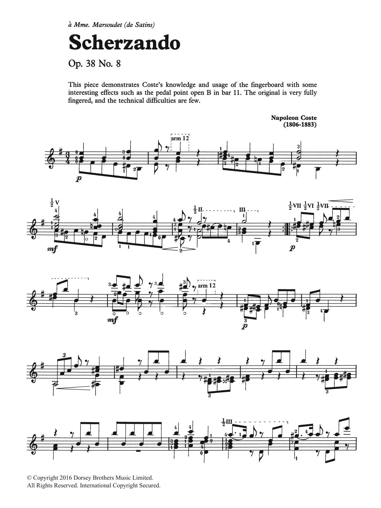 Napoleon Coste Scherzando Sheet Music Notes & Chords for Guitar - Download or Print PDF