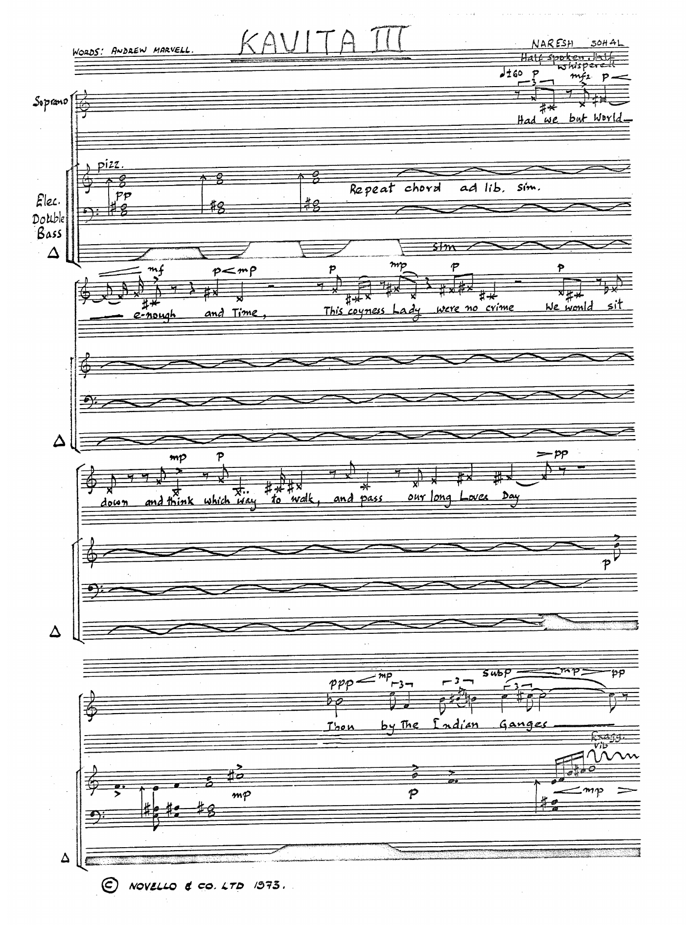 Naresh Sohal Kavita III Sheet Music Notes & Chords for Piano, Vocal & Guitar Chords (Right-Hand Melody) - Download or Print PDF