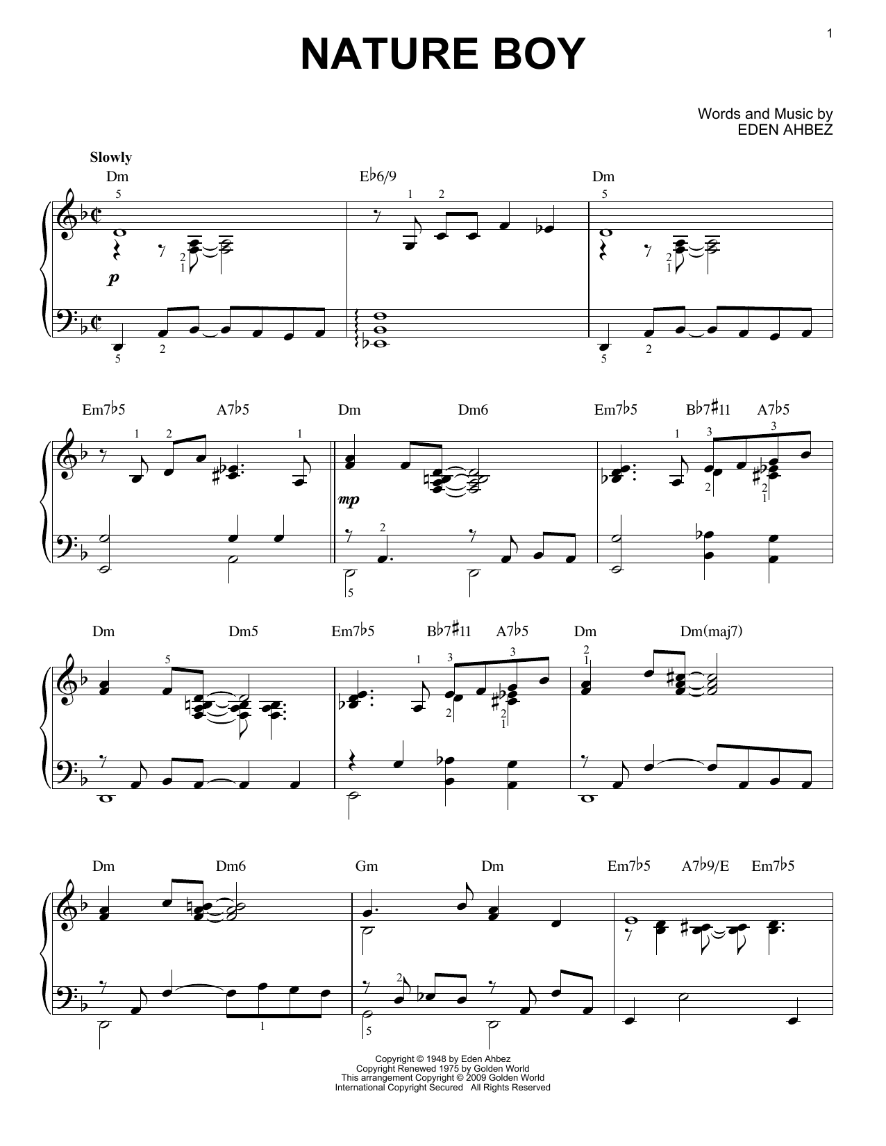 Nat King Cole Nature Boy [Jazz version] (arr. Brent Edstrom) Sheet Music Notes & Chords for Piano Solo - Download or Print PDF