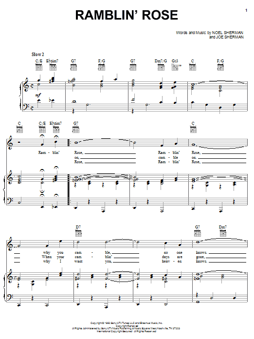 Nat King Cole Ramblin' Rose Sheet Music Notes & Chords for Accordion - Download or Print PDF