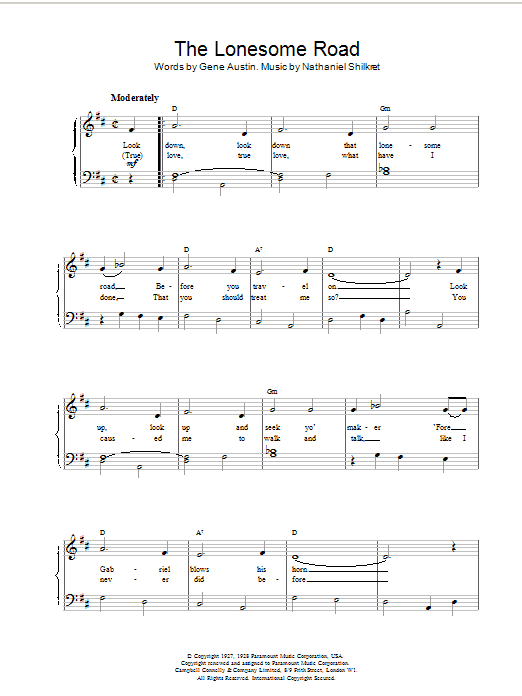 Nat King Cole The Lonesome Road Sheet Music Notes & Chords for Piano - Download or Print PDF