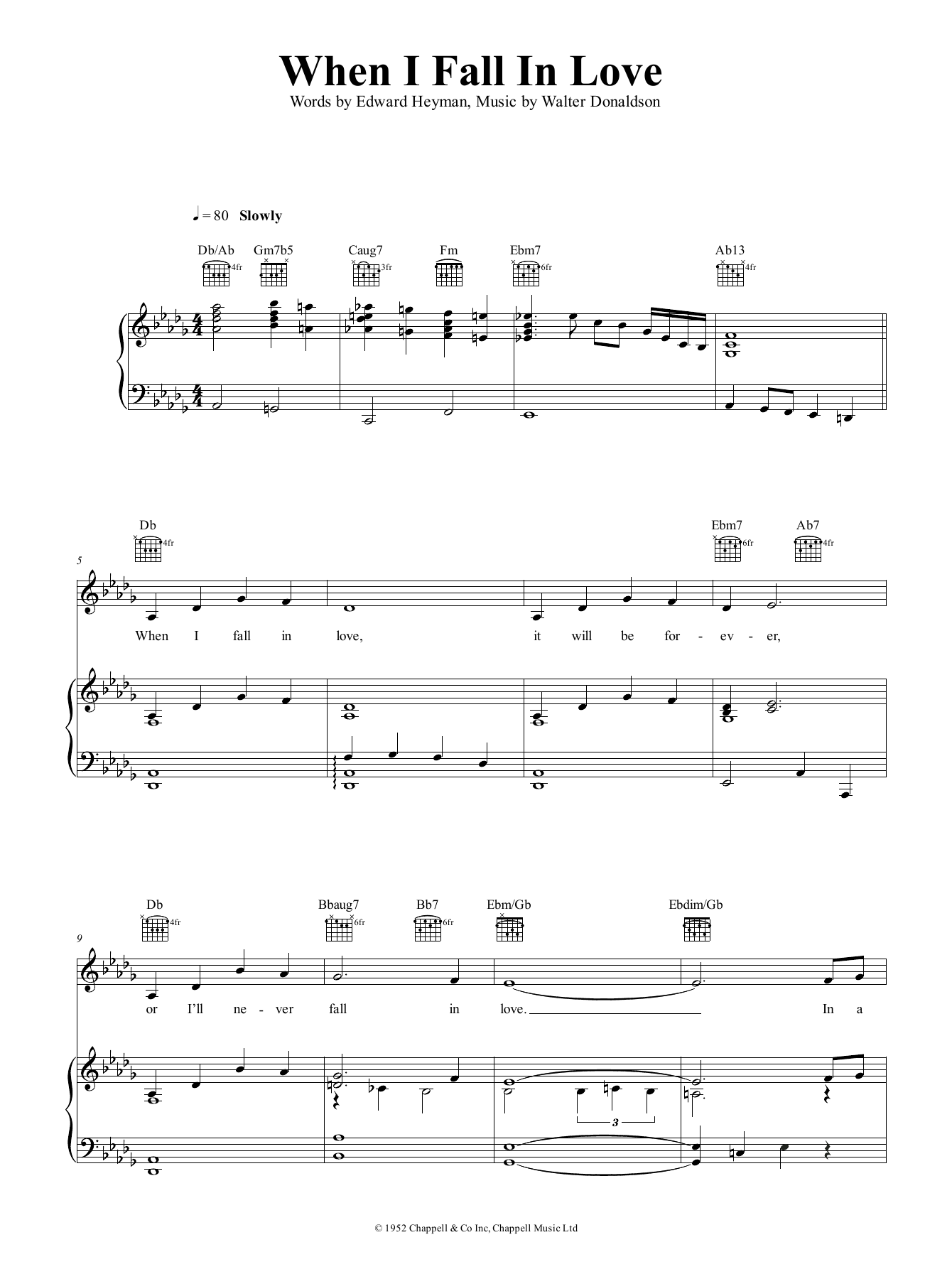 Nat King Cole When I Fall In Love Sheet Music Notes & Chords for Easy Guitar - Download or Print PDF