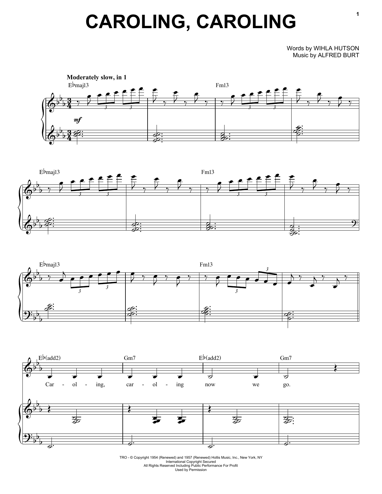 Natalie Cole Caroling, Caroling Sheet Music Notes & Chords for Piano & Vocal - Download or Print PDF