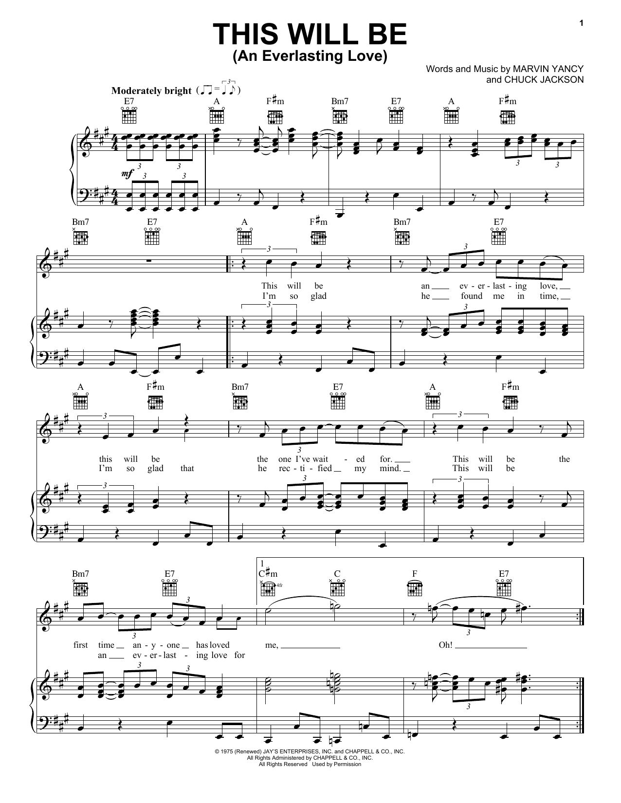 Natalie Cole This Will Be (An Everlasting Love) Sheet Music Notes & Chords for Lead Sheet / Fake Book - Download or Print PDF