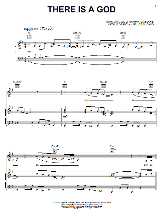 Natalie Grant There Is A God Sheet Music Notes & Chords for Piano, Vocal & Guitar (Right-Hand Melody) - Download or Print PDF