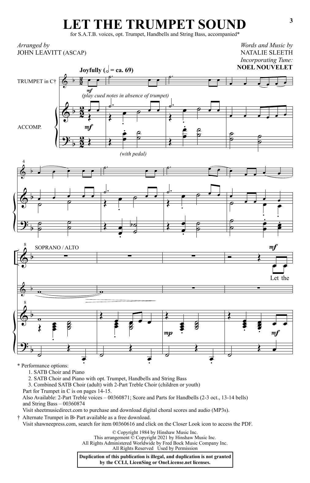 Natalie Sleeth Let The Trumpet Sound (arr. John Leavitt) Sheet Music Notes & Chords for SATB Choir - Download or Print PDF