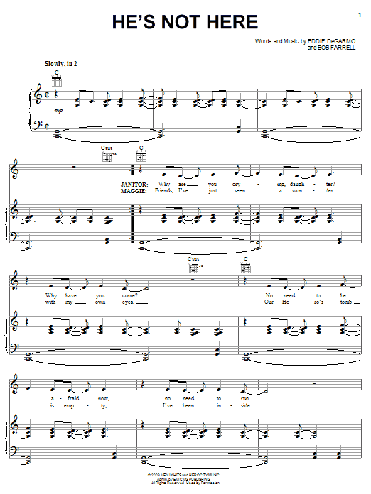 Nathan Lee He's Not Here Sheet Music Notes & Chords for Piano, Vocal & Guitar (Right-Hand Melody) - Download or Print PDF Nathan Lee He's Not Here Sheet Music Notes & Chords for Piano, Vocal & Guitar (Right-Hand Melody) - Download or Print PDF