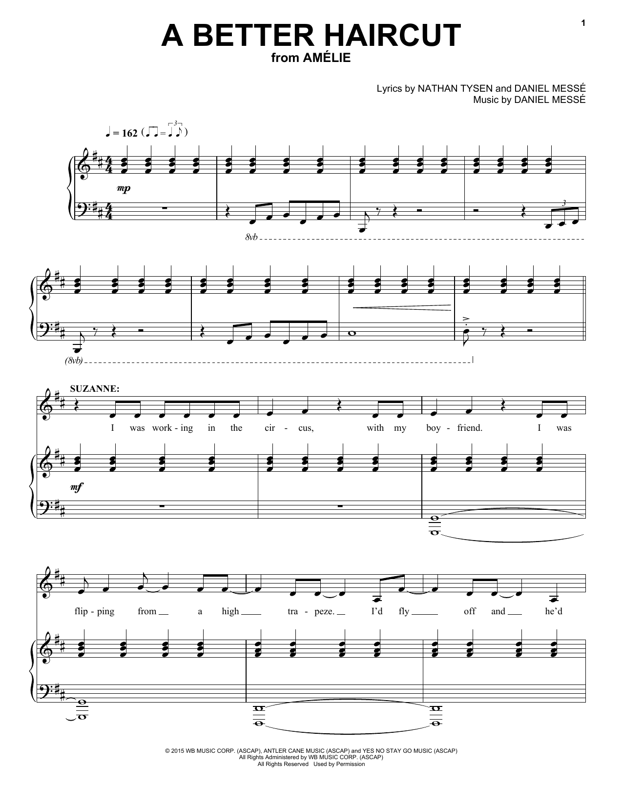 Nathan Tysen & Daniel Messé A Better Haircut (from Amélie The Musical) Sheet Music Notes & Chords for Piano & Vocal - Download or Print PDF