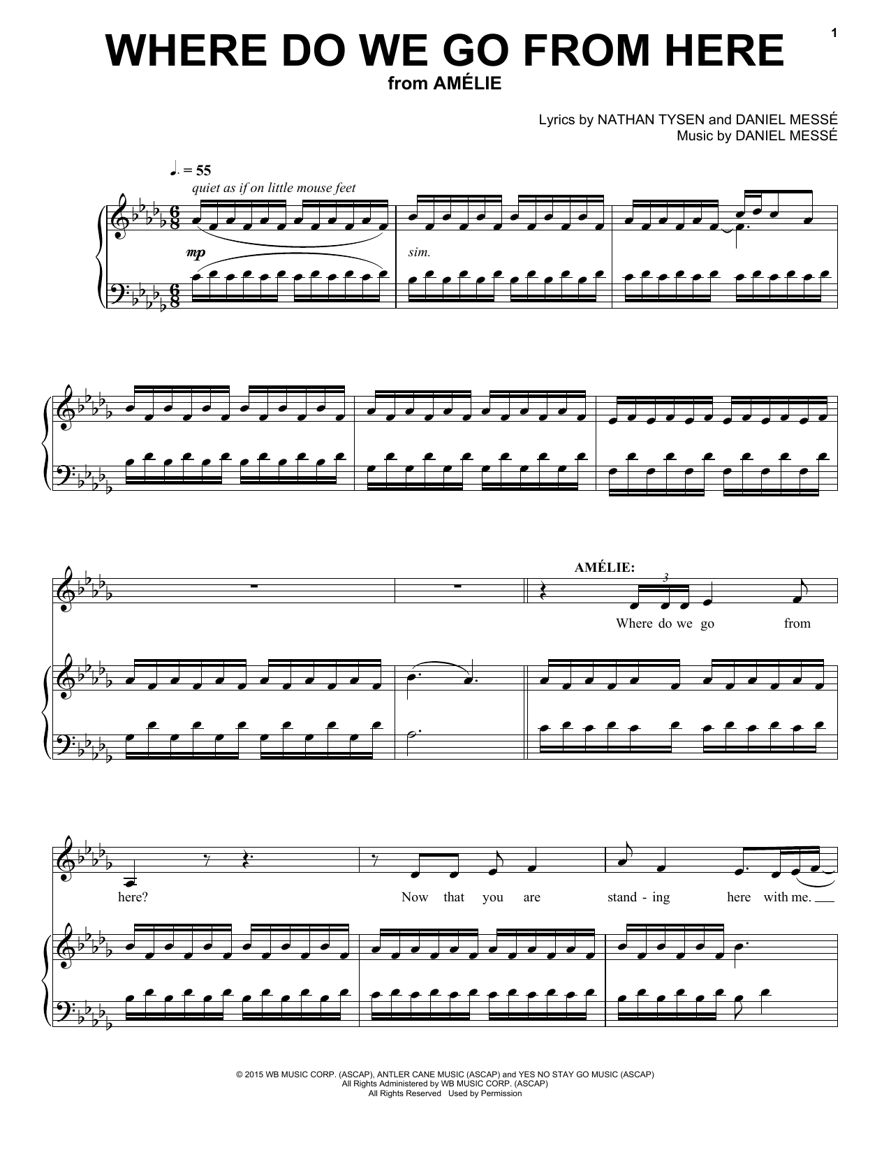 Nathan Tysen & Daniel Messé Where Do We Go From Here (from Amélie The Musical) Sheet Music Notes & Chords for Piano & Vocal - Download or Print PDF