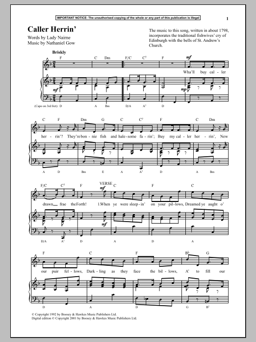 Nathaniel Gow Caller Herrin Sheet Music Notes & Chords for Piano Solo - Download or Print PDF