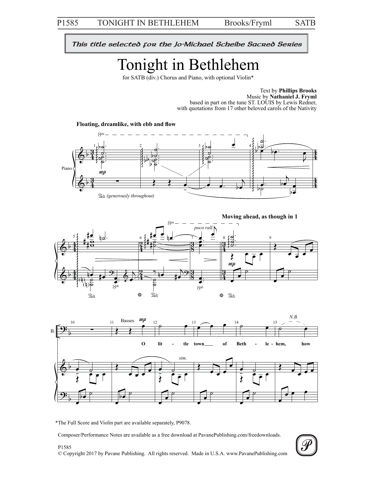 Nathaniel J. Fryml Tonight In Bethlehem Sheet Music Notes & Chords for Choral - Download or Print PDF