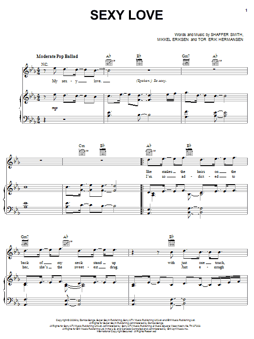 Ne-Yo Sexy Love Sheet Music Notes & Chords for Piano, Vocal & Guitar (Right-Hand Melody) - Download or Print PDF
