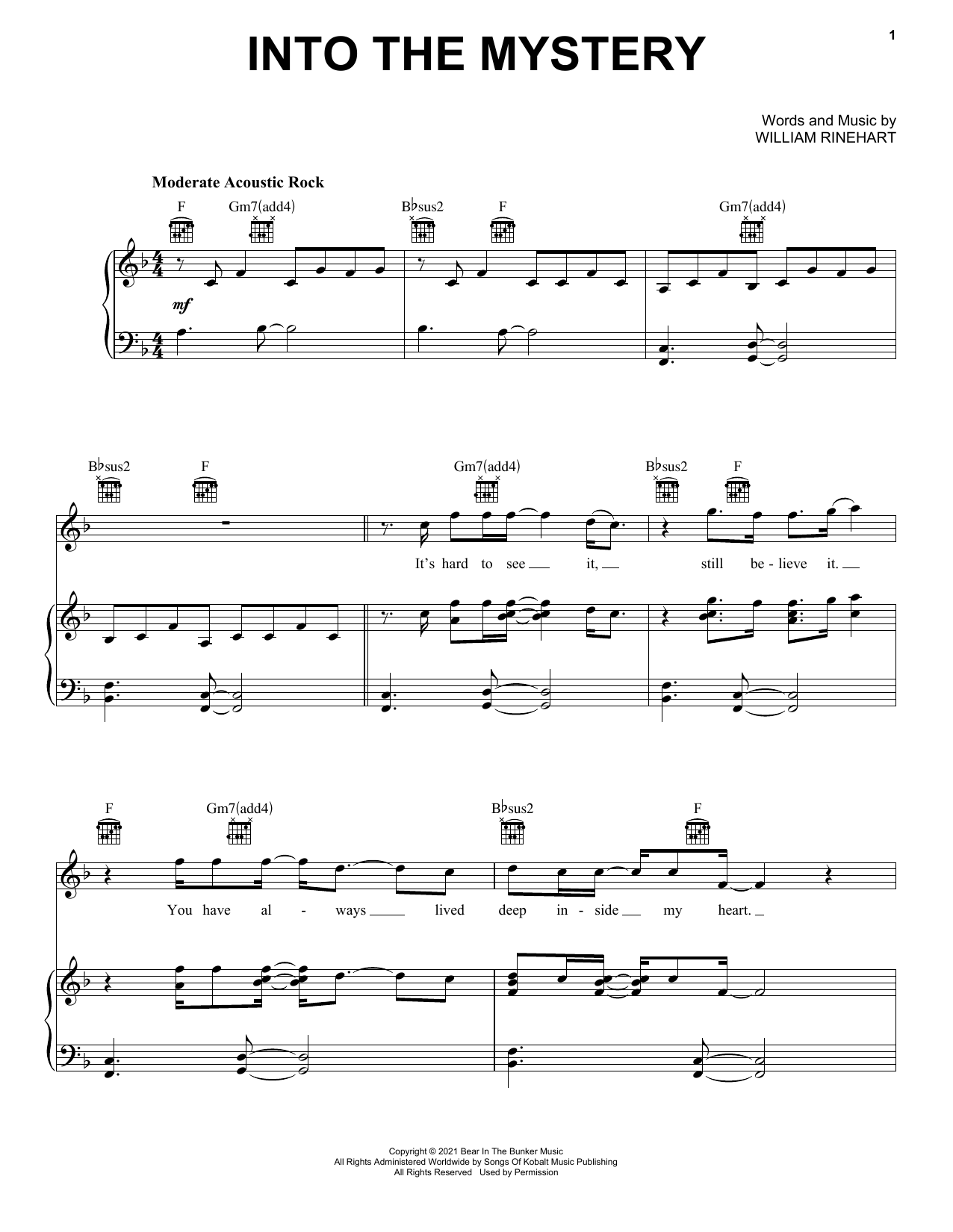 NEEDTOBREATHE Into The Mystery Sheet Music Notes & Chords for Piano, Vocal & Guitar (Right-Hand Melody) - Download or Print PDF