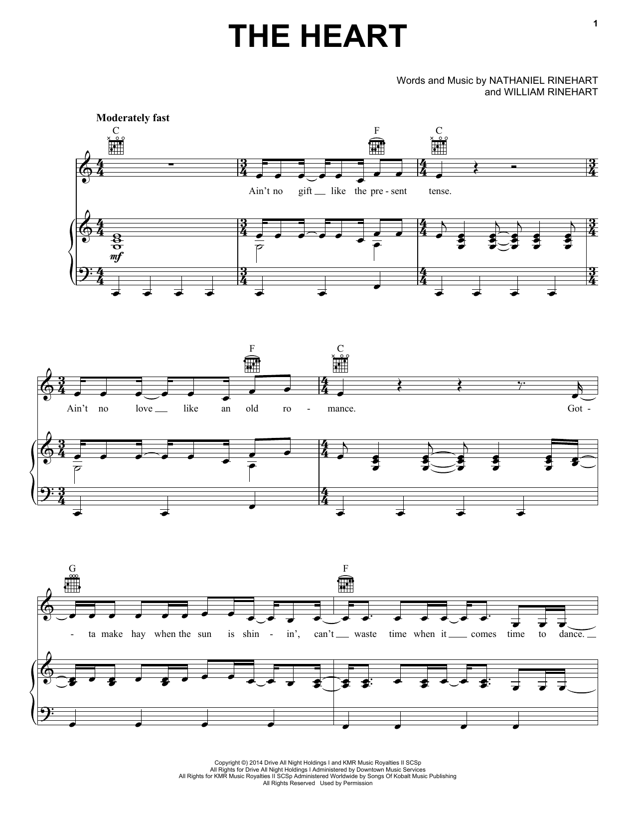 NEEDTOBREATHE The Heart Sheet Music Notes & Chords for Piano, Vocal & Guitar Chords (Right-Hand Melody) - Download or Print PDF