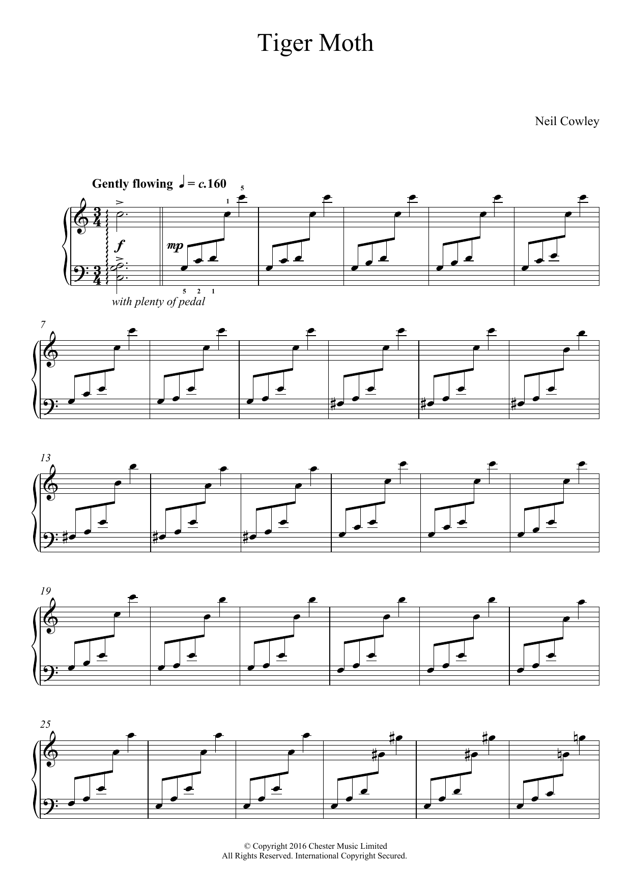 Neil Cowley Tiger Moth Sheet Music Notes & Chords for Easy Piano - Download or Print PDF