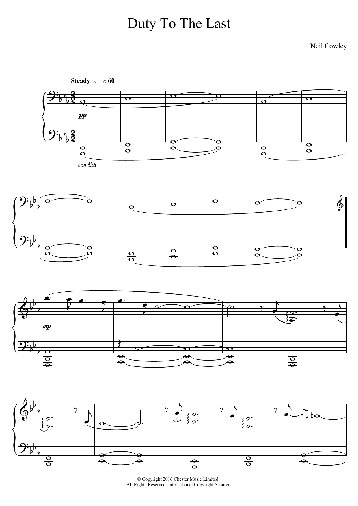 Neil Cowley Trio Duty To The Last Sheet Music Notes & Chords for Piano - Download or Print PDF