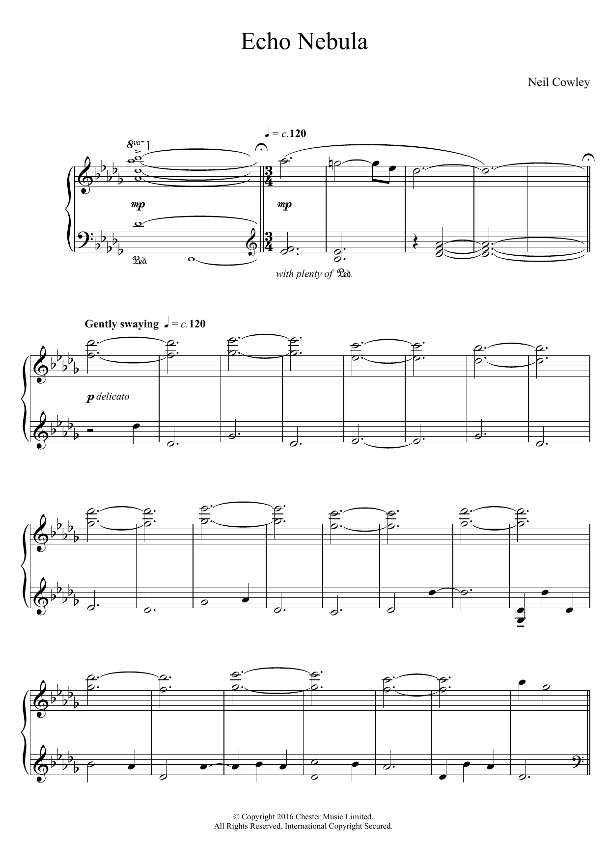 Neil Cowley Trio Echo Nebula Sheet Music Notes & Chords for Piano - Download or Print PDF