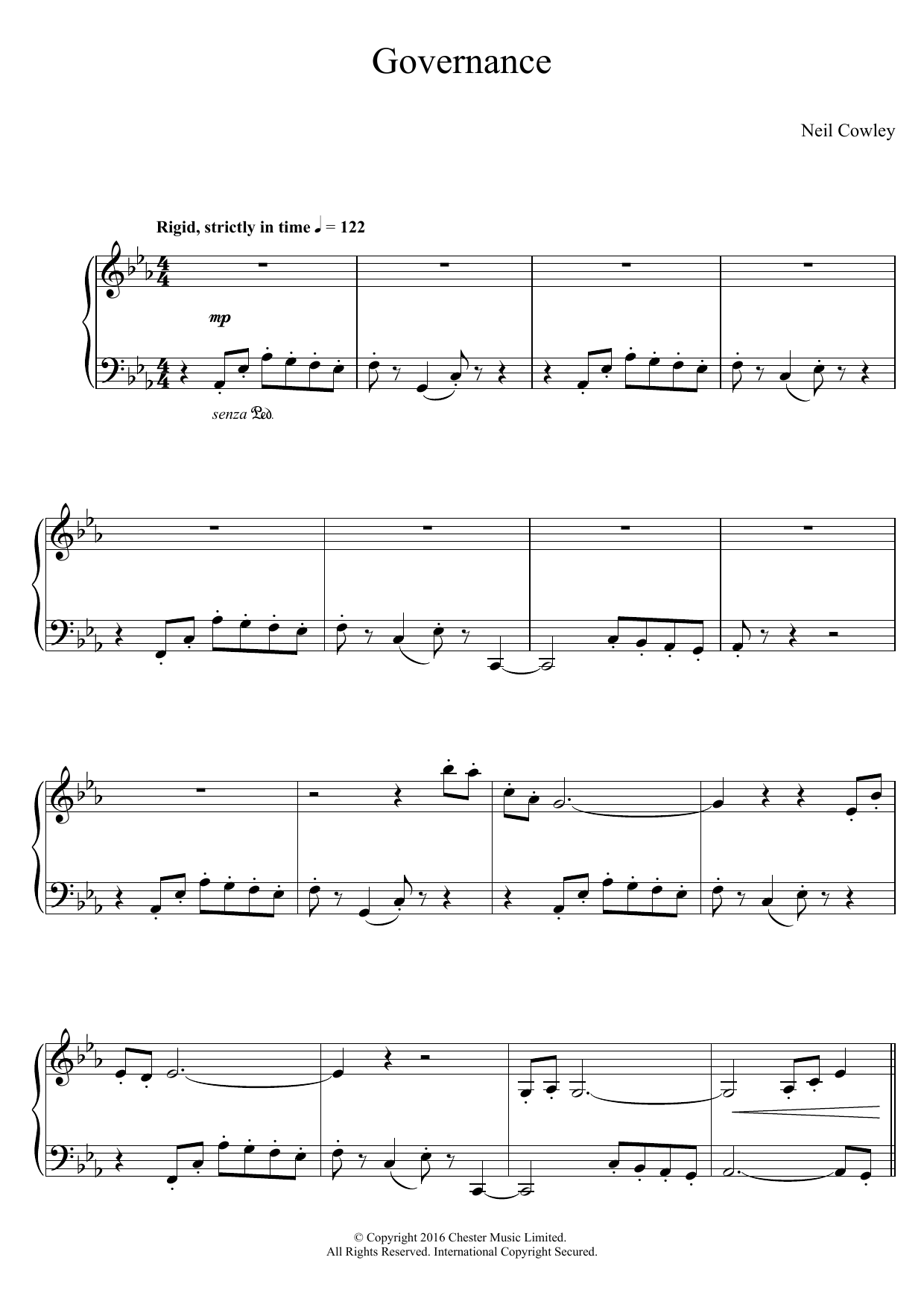 Neil Cowley Trio Governance Sheet Music Notes & Chords for Piano - Download or Print PDF