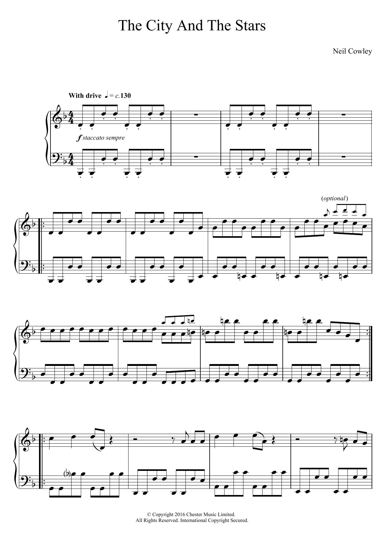 Neil Cowley Trio The City And The Stars Sheet Music Notes & Chords for Piano - Download or Print PDF