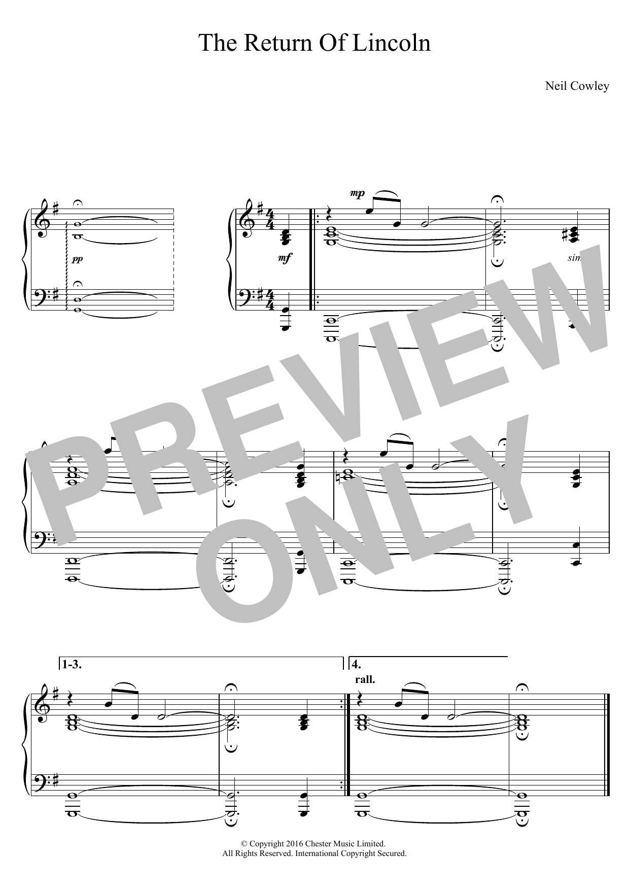 Neil Cowley Trio The Return Of Lincoln Sheet Music Notes & Chords for Piano - Download or Print PDF