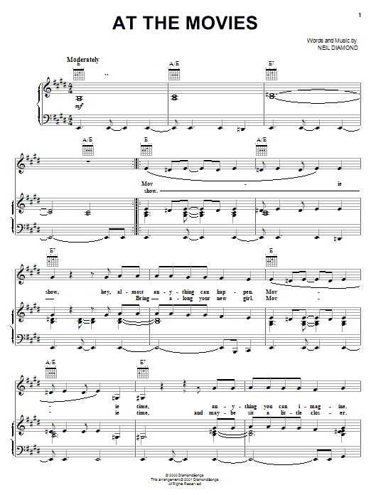 Neil Diamond At The Movies Sheet Music Notes & Chords for Piano, Vocal & Guitar (Right-Hand Melody) - Download or Print PDF Neil Diamond At The Movies Sheet Music Notes & Chords for Piano, Vocal & Guitar (Right-Hand Melody) - Download or Print PDF