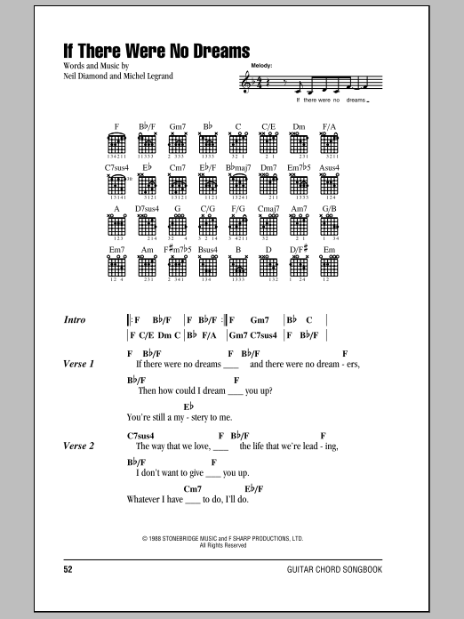 Neil Diamond If There Were No Dreams Sheet Music Notes & Chords for Piano, Vocal & Guitar Chords (Right-Hand Melody) - Download or Print PDF