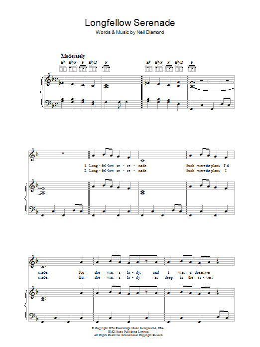 Neil Diamond Longfellow Serenade Sheet Music Notes & Chords for Ukulele - Download or Print PDF