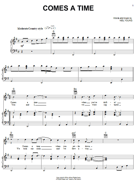 Neil Young Comes A Time Sheet Music Notes & Chords for Guitar Tab Play-Along - Download or Print PDF
