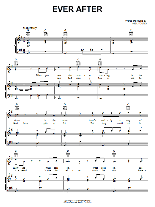 Neil Young Ever After Sheet Music Notes & Chords for Piano, Vocal & Guitar (Right-Hand Melody) - Download or Print PDF Neil Young Ever After Sheet Music Notes & Chords for Piano, Vocal & Guitar (Right-Hand Melody) - Download or Print PDF