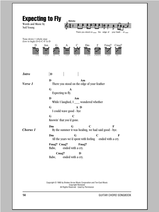 Neil Young Expecting To Fly Sheet Music Notes & Chords for Lyrics & Chords - Download or Print PDF