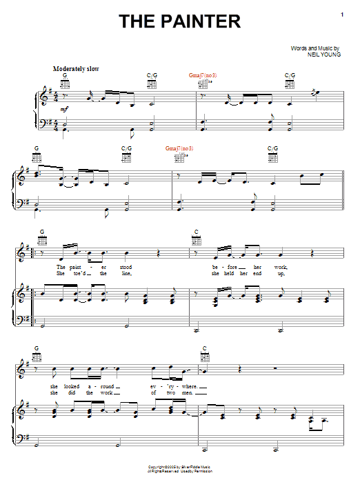 Neil Young The Painter Sheet Music Notes & Chords for Piano, Vocal & Guitar (Right-Hand Melody) - Download or Print PDF Neil Young The Painter Sheet Music Notes & Chords for Piano, Vocal & Guitar (Right-Hand Melody) - Download or Print PDF