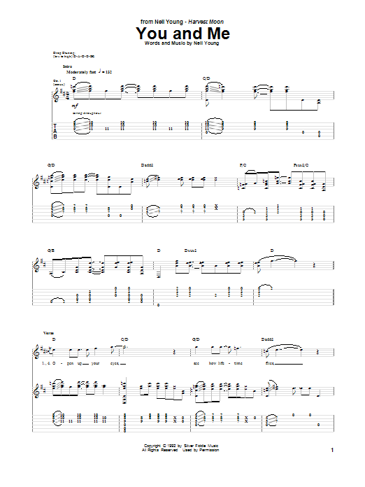 Neil Young You And Me Sheet Music Notes & Chords for Guitar Tab - Download or Print PDF Neil Young You And Me Sheet Music Notes & Chords for Guitar Tab - Download or Print PDF