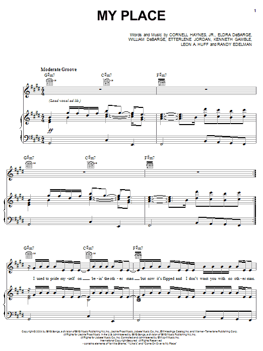 Nelly featuring Jaheim My Place Sheet Music Notes & Chords for Piano, Vocal & Guitar (Right-Hand Melody) - Download or Print PDF Nelly featuring Jaheim My Place Sheet Music Notes & Chords for Piano, Vocal & Guitar (Right-Hand Melody) - Download or Print PDF